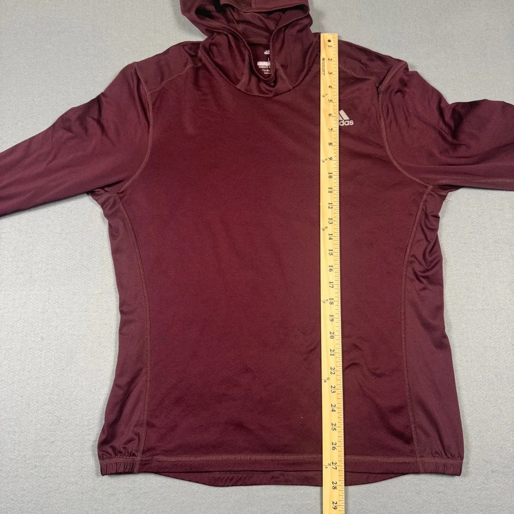Adidas Energy Running Climawarm Hoodie Maroon Burgundy Mens Large Long Sleeve